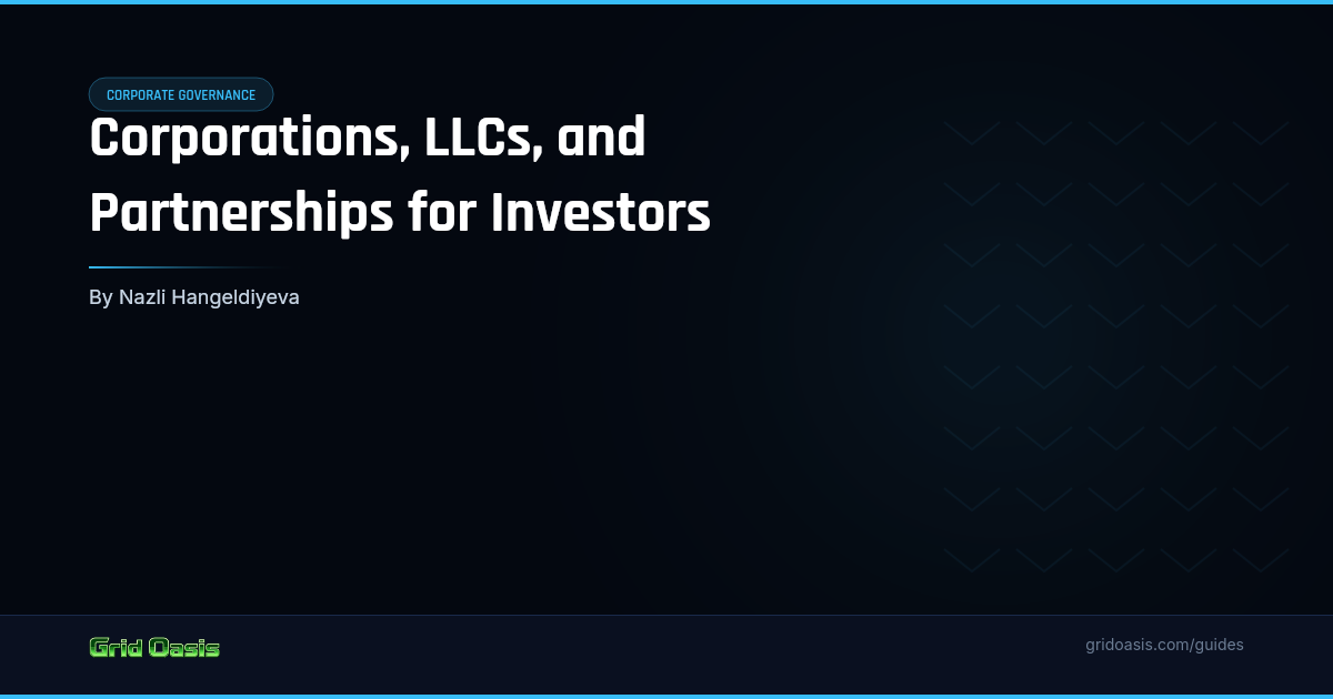 Guide cover: Corporations, LLCs, and Partnerships for Investors