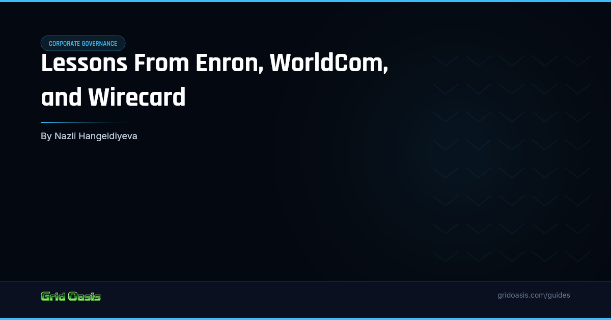 Guide cover: Lessons From Enron, WorldCom, and Wirecard