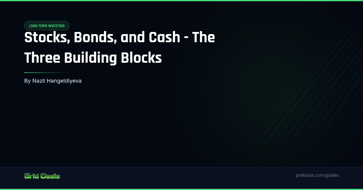Guide cover: Stocks, Bonds, and Cash - The Three Building Blocks